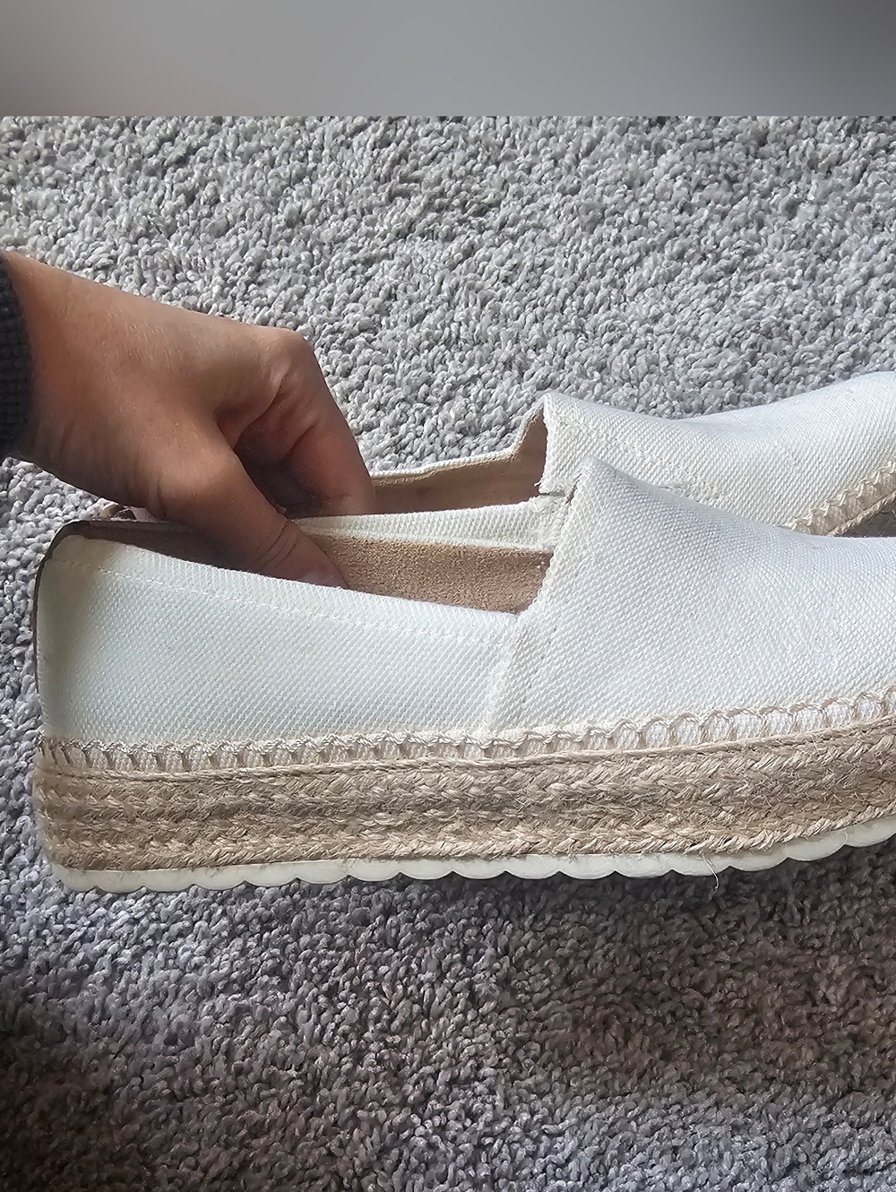 Dr Scholls Sunray White Slip-On Espadrille Platform Shoes